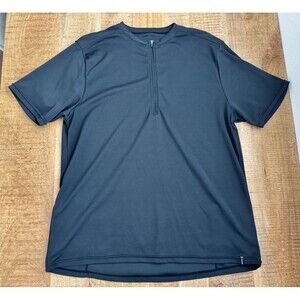 Zoic Men's Short Sleeve Black Mountain Bike Jersey with Zip Pockets 1/4 Zip XL